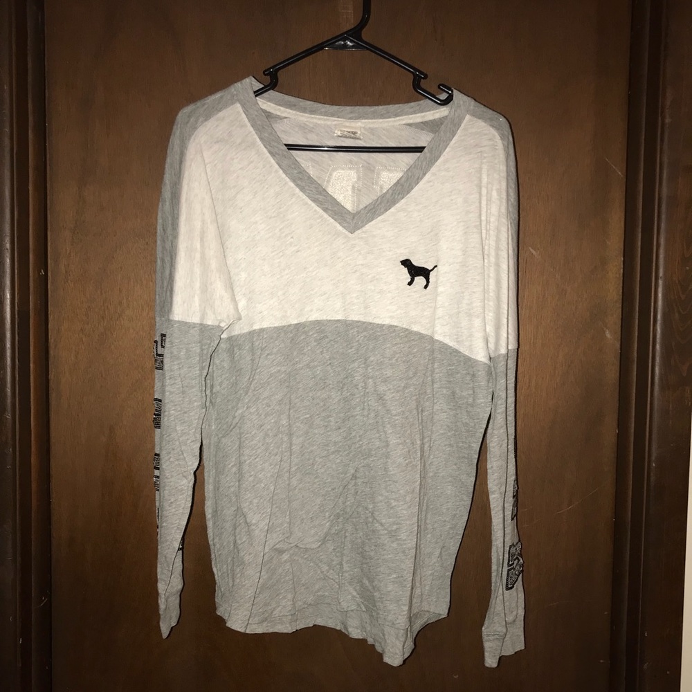 PINK rhinestoned long sleeve